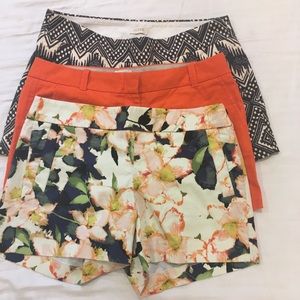 Three pairs of J.Crew Factory Shorts